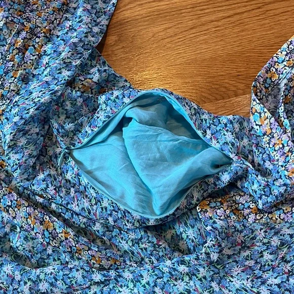 Anthropologie Blue Floral Maxi Dress - Picture 15 of 15